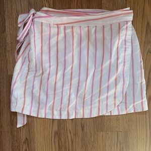 Fabletics Pink and Orange Striped Wrap Skirt